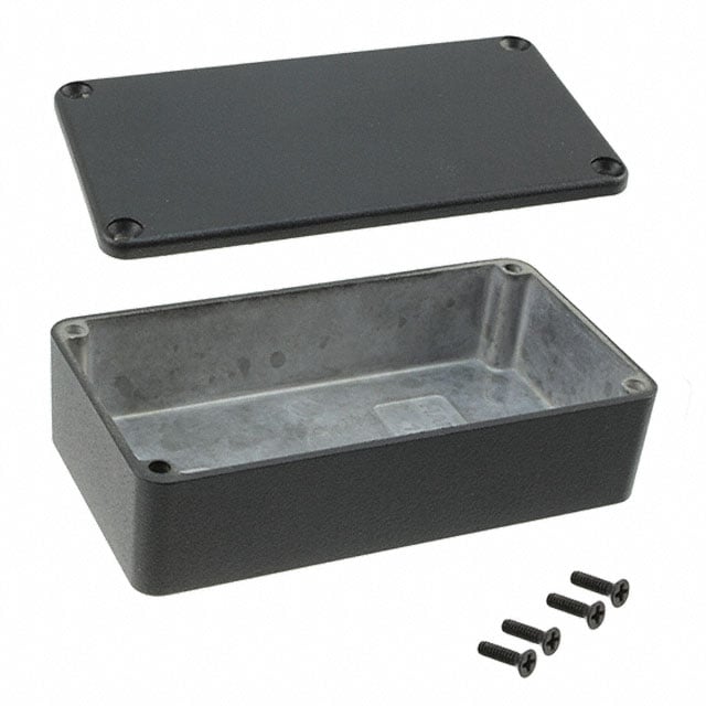 BOX ALUM BLACK 4.41"L X 2.38"W